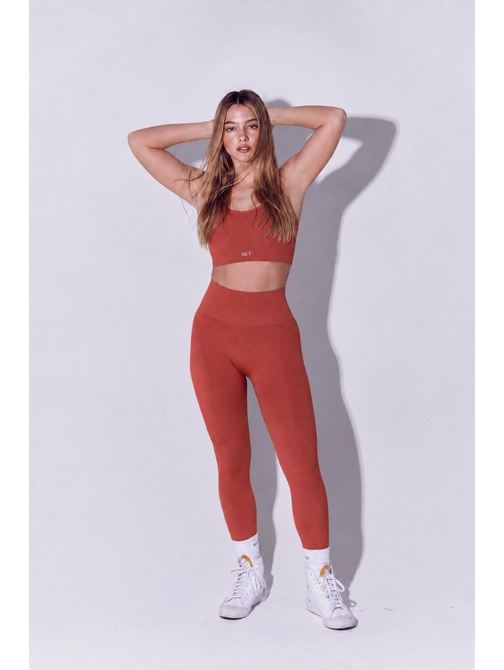 SET Active Sculptflex Seamless High Rise Leggings Terracotta XS Athleisure Yoga